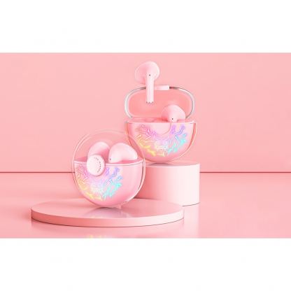 Onikuma T35 TWS Bluetooth Headphones - безжични блутут слушалки със зареждащ кейс (розов) 9