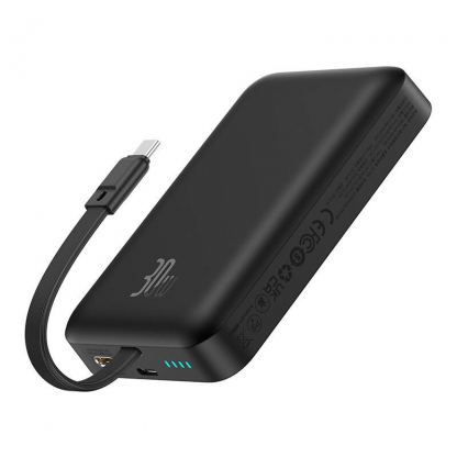Baseus Magnetic Mini Wireless Charging Power Bank 10000 mAh 30W (P1002210B113) - преносима външна батерия вграден USB-C кабел, USB-C порт и безжично зареждане с MagSafe (черен)  8