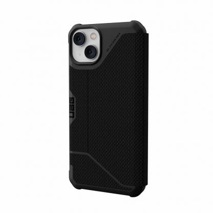 Urban Armor Gear Metropolis Folio Kevlar Case - удароустойчив хибриден кейс, тип портфейл за iPhone 14 Plus (черен) 3