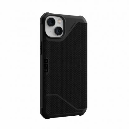 Urban Armor Gear Metropolis Folio Kevlar Case - удароустойчив хибриден кейс, тип портфейл за iPhone 14 Plus (черен) 4