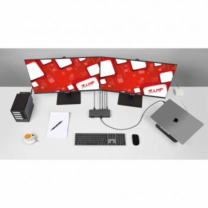 LMP USB-C ThunderDock - мултифункционален хъб за свързване на допълнителна периферия за компютри с USB-C (тъмносив) 5