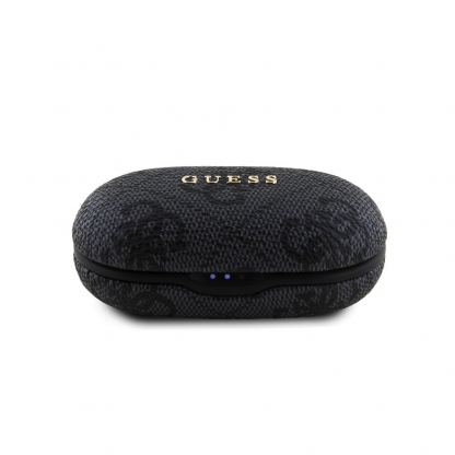 Guess 4G PU Metal Logo True Wireless 5.3 Stereo TWS Headset - безжични блутут слушалки със зареждащ кейс за мобилни устройства (черен)  2