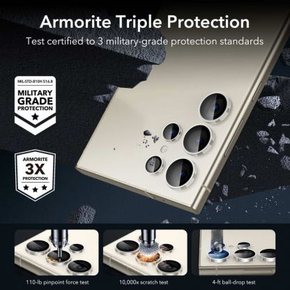 ESR Tempered Glass Camera Lens Protector - предпазни стъклени лещи за камерата на Samsung Galaxy S24 Ultra (прозрачен) 3