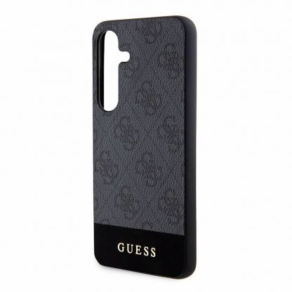 Guess PU 4G Stripe Leather Hard Case - дизайнерски кожен кейс за Samsung Galaxy S24 (сив) 5