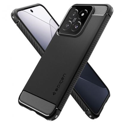 Spigen Rugged Armor Case - тънък качествен силиконов (TPU) калъф за Xiaomi 14 (черен) 7