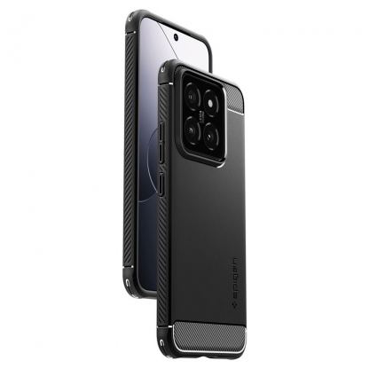 Spigen Rugged Armor Case - тънък качествен силиконов (TPU) калъф за Xiaomi 14 (черен) 9