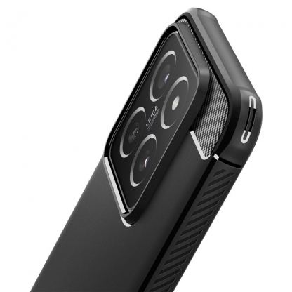 Spigen Rugged Armor Case - тънък качествен силиконов (TPU) калъф за Xiaomi 14 (черен) 11