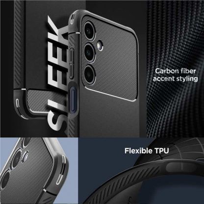 Spigen Rugged Armor Case - тънък качествен силиконов (TPU) калъф за Samsung Galaxy A25 5G (черен) 2