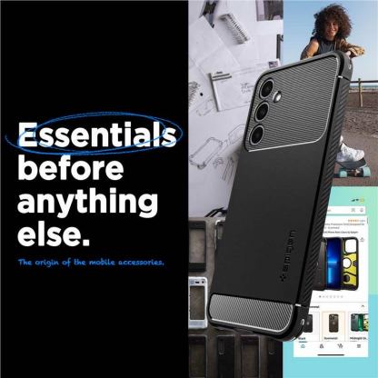 Spigen Rugged Armor Case - тънък качествен силиконов (TPU) калъф за Samsung Galaxy A25 5G (черен) 3