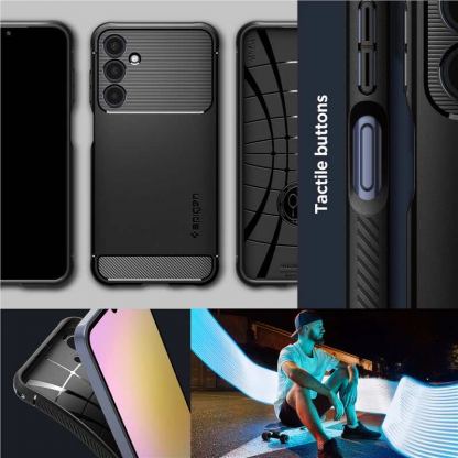 Spigen Rugged Armor Case - тънък качествен силиконов (TPU) калъф за Samsung Galaxy A25 5G (черен) 10