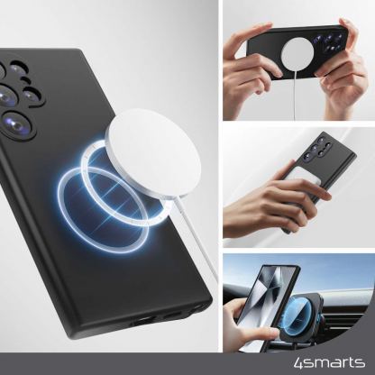 4smarts Cupertino Silicone Qi2 Case - силиконов (TPU) калъф с MagSafe за Samsung Galaxy S24 Ultra (черен) 2