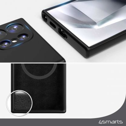 4smarts Cupertino Silicone Qi2 Case - силиконов (TPU) калъф с MagSafe за Samsung Galaxy S24 Ultra (черен) 4