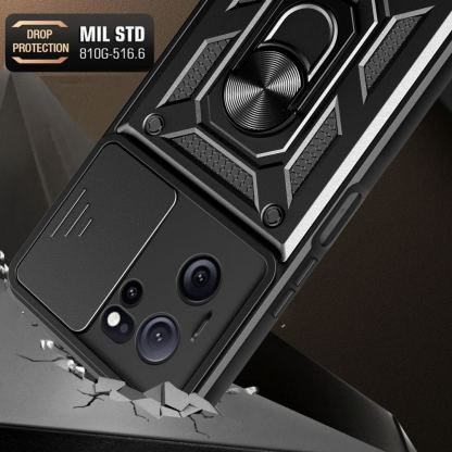 Tech-Protect CamShield Pro Hard Case - хибриден удароустойчив кейс с пръстен против изпускане за Xiaomi 13T, Xiaomi 13T Pro (черен) 7