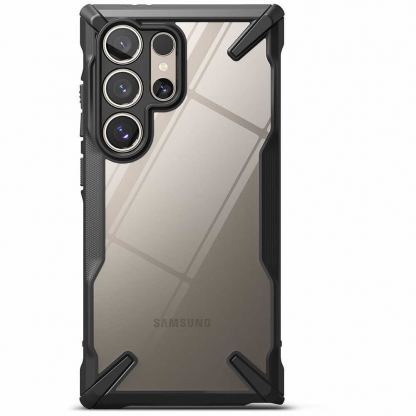 Ringke Fusion-X Case - хибриден удароустойчив кейс за Samsung Galaxy S24 Ultra (черен-прозрачен) 2
