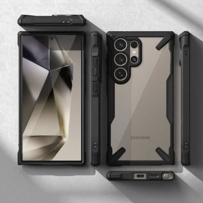 Ringke Fusion-X Case - хибриден удароустойчив кейс за Samsung Galaxy S24 Ultra (черен-прозрачен) 5
