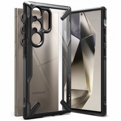 Ringke Fusion-X Case - хибриден удароустойчив кейс за Samsung Galaxy S24 Ultra (черен-прозрачен) 7