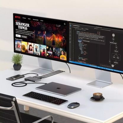 Satechi Thunderbolt 4 Slim Hub Pro - мултифункционален хъб за свързване на допълнителна периферия за компютри с USB-C (тъмносив)  6