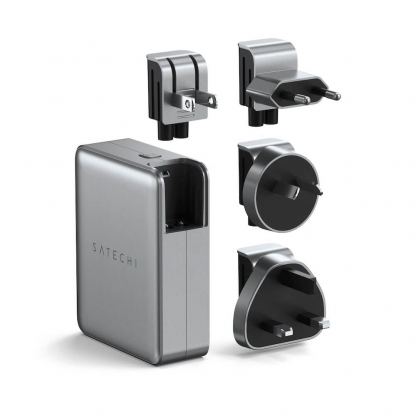 Satechi 145W USB-C PD GaN Travel Charger - захранване за ел. мрежа с технология за бързо зареждане и 4xUSB-C PD изхода (сив) 4