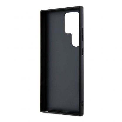 Guess PU 4G Strass Grip Stand Triangle Metal Logo Case - дизайнерски кожен кейс с отделение за карти за Samsung Galaxy S24 Ultra (кафяв) 6