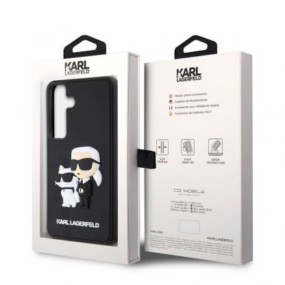 Karl Lagerfeld Karl and Choupette 3D Case - хибриден удароустойчив кейс за Samsung Galaxy S24 (черен) 7