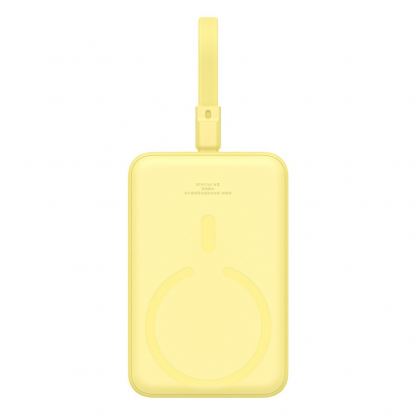 Baseus Magnetic Mini Wireless Charging Power Bank 10000 mAh 20W (P10022109Y23-00) - преносима външна батерия с вграден Ligtning кабел и безжично зареждане с MagSafe (жълт)  2