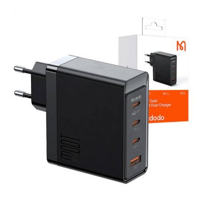 McDodo GaN Wall Charger 100W - захранване за ел. мрежа за лаптопи, смартфони и таблети с USB-A и 3xUSB-C изходи за зареждане на мобилни устройства (черен) 2