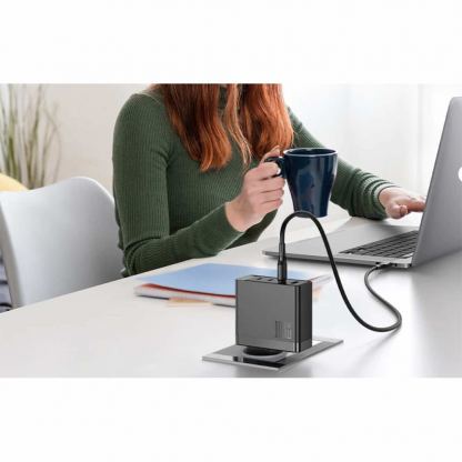McDodo GaN Wall Charger 100W - захранване за ел. мрежа за лаптопи, смартфони и таблети с USB-A и 3xUSB-C изходи за зареждане на мобилни устройства (черен) 4