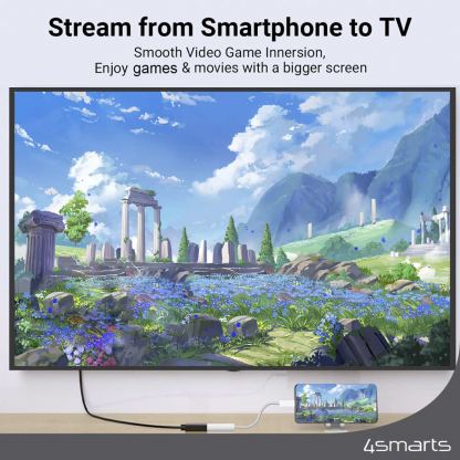 4smarts 4K 60Hz USB-C to HDMI Adapter - адаптер с поддръжка на 4K за свързване от USB-C към HDMI (15 см) (бял) 6