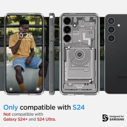 Spigen Ultra Hybrid Zero One Case - хибриден кейс с висока степен на защита за Samsung Galaxy S24 (бял)  11