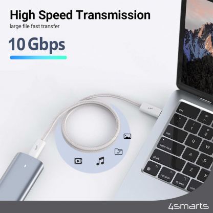 4smarts PremiumCord USB-C to USB-C Cable 240W - кабел с бързо зареждане за устройства с USB-C порт (150 см) (бял)  6