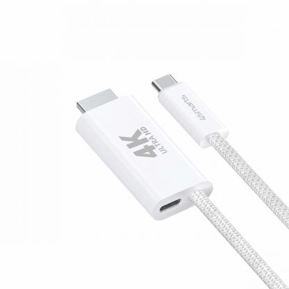 4smarts 4K 60Hz USB-C to HDMI PD Cable - кабел с поддръжка на 4K за свързване и PD зареждане от USB-C към HDMI (200 см) (бял) 2