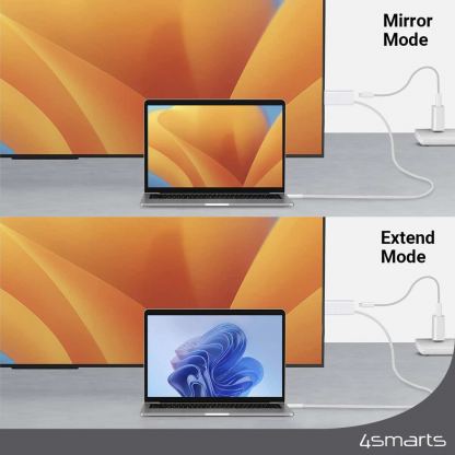 4smarts 4K 60Hz USB-C to HDMI PD Cable - кабел с поддръжка на 4K за свързване и PD зареждане от USB-C към HDMI (200 см) (бял) 8