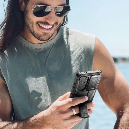 Tech-Protect Kevlar Cam Plus Case - удароустойчив хибриден кейс за Samsung Galaxy S24 Ultra (черен) 5