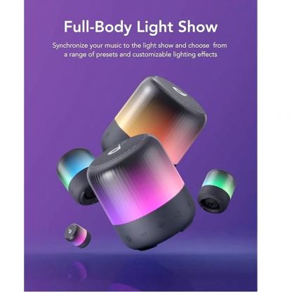 Anker SoundCore Glow Mini Portable Speaker - безжичен блутут спийкър със светлинни ефекти за мобилни устройства (черен)  3