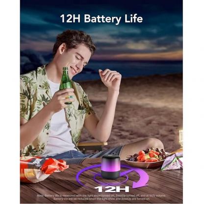 Anker SoundCore Glow Mini Portable Speaker - безжичен блутут спийкър със светлинни ефекти за мобилни устройства (черен)  4