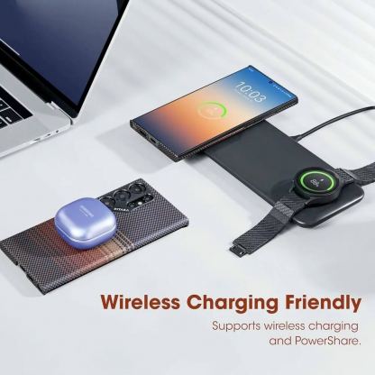 Pitaka MagEZ 4 1500D Aramid Fiber MagSafe Case - кевларен кейс с MagSafe за Samsung Galaxy S24 Ultra (шарен)  11
