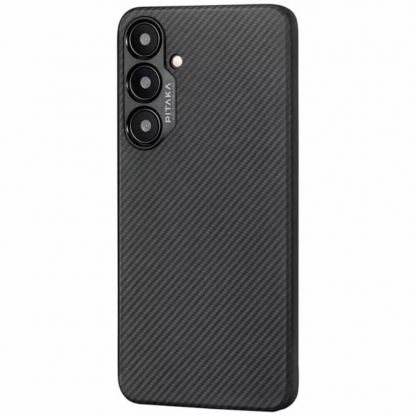 Pitaka MagEZ 4 600D Aramid Fiber MagSafe Case - кевларен кейс с MagSafe за Samsung Galaxy S24 Plus (черен-сив)  3