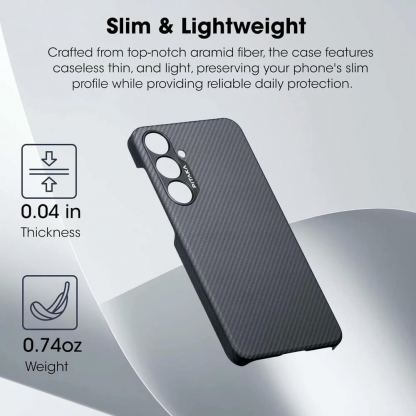 Pitaka MagEZ 4 600D Aramid Fiber MagSafe Case - кевларен кейс с MagSafe за Samsung Galaxy S24 Plus (черен-сив)  6
