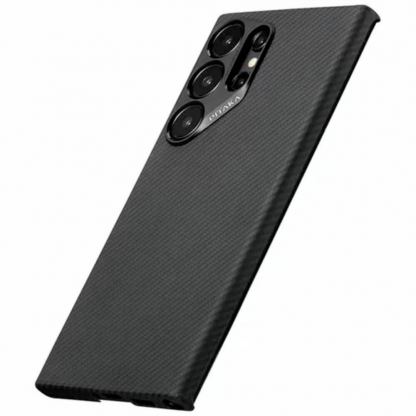 Pitaka MagEZ 4 600D Aramid Fiber MagSafe Case - кевларен кейс с MagSafe за Samsung Galaxy S24 Ultra (черен-сив)  2