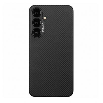 Pitaka MagEZ 4 600D Aramid Fiber MagSafe Case - кевларен кейс с MagSafe за Samsung Galaxy S24 (черен-сив)  2