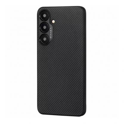 Pitaka MagEZ 4 600D Aramid Fiber MagSafe Case - кевларен кейс с MagSafe за Samsung Galaxy S24 (черен-сив)  3