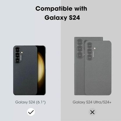 Pitaka MagEZ 4 600D Aramid Fiber MagSafe Case - кевларен кейс с MagSafe за Samsung Galaxy S24 (черен-сив)  10