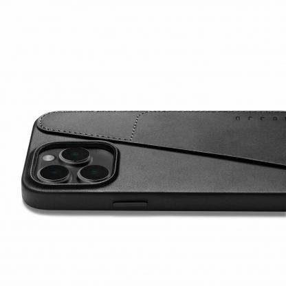 Mujjo Full Leather MagSafe Wallet Case - премиум кожен (естествена кожа) кейс с MagSafe за iPhone 14 Pro Max (черен) 6