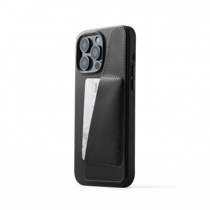 Mujjo Full Leather MagSafe Wallet Case - премиум кожен (естествена кожа) кейс с MagSafe за iPhone 14 Pro Max (черен) 9