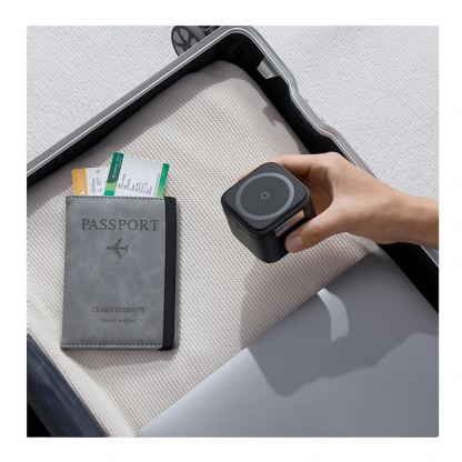 Baseus 2in1 MagPro Magnetic Charger with MagSafe 20W (BS-W531) - двойна поставка (пад) за безжично зареждане за iPhone с MagSafe и AirPods с вграден USB-C кабел  (черен) 11