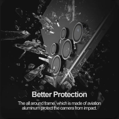 Nillkin CLRFilm Tempered Glass Lens Protector - предпазни стъклени лещи за камерата на Samsung Galaxy S24 Ultra (черен) 6