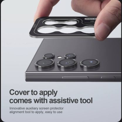 Nillkin CLRFilm Tempered Glass Lens Protector - предпазни стъклени лещи за камерата на Samsung Galaxy S24 Ultra (черен) 8