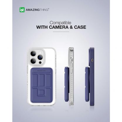 AmazingThing Thunder Pro Stand Magnetic Wireless Power Bank 5000 mAh 22.5W - преносима външна батерия с USB-C порт и безжично зареждане с MagSafe (син) 3