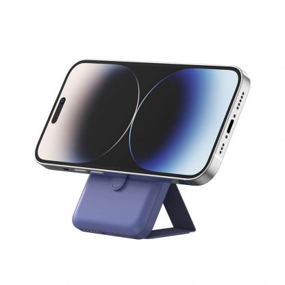 AmazingThing Thunder Pro Stand Magnetic Wireless Power Bank 5000 mAh 22.5W - преносима външна батерия с USB-C порт и безжично зареждане с MagSafe (син) 12