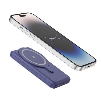 AmazingThing Thunder Pro Stand Magnetic Wireless Power Bank 5000 mAh 22.5W - преносима външна батерия с USB-C порт и безжично зареждане с MagSafe (син) 13